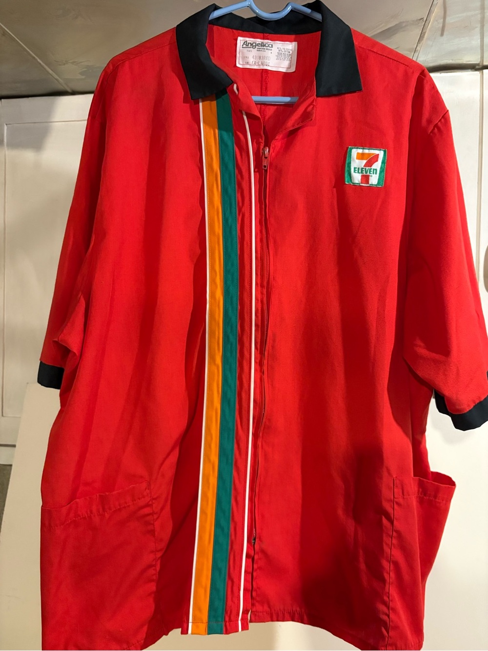 Vintage Red 7-Eleven Stripe Zip Jacket